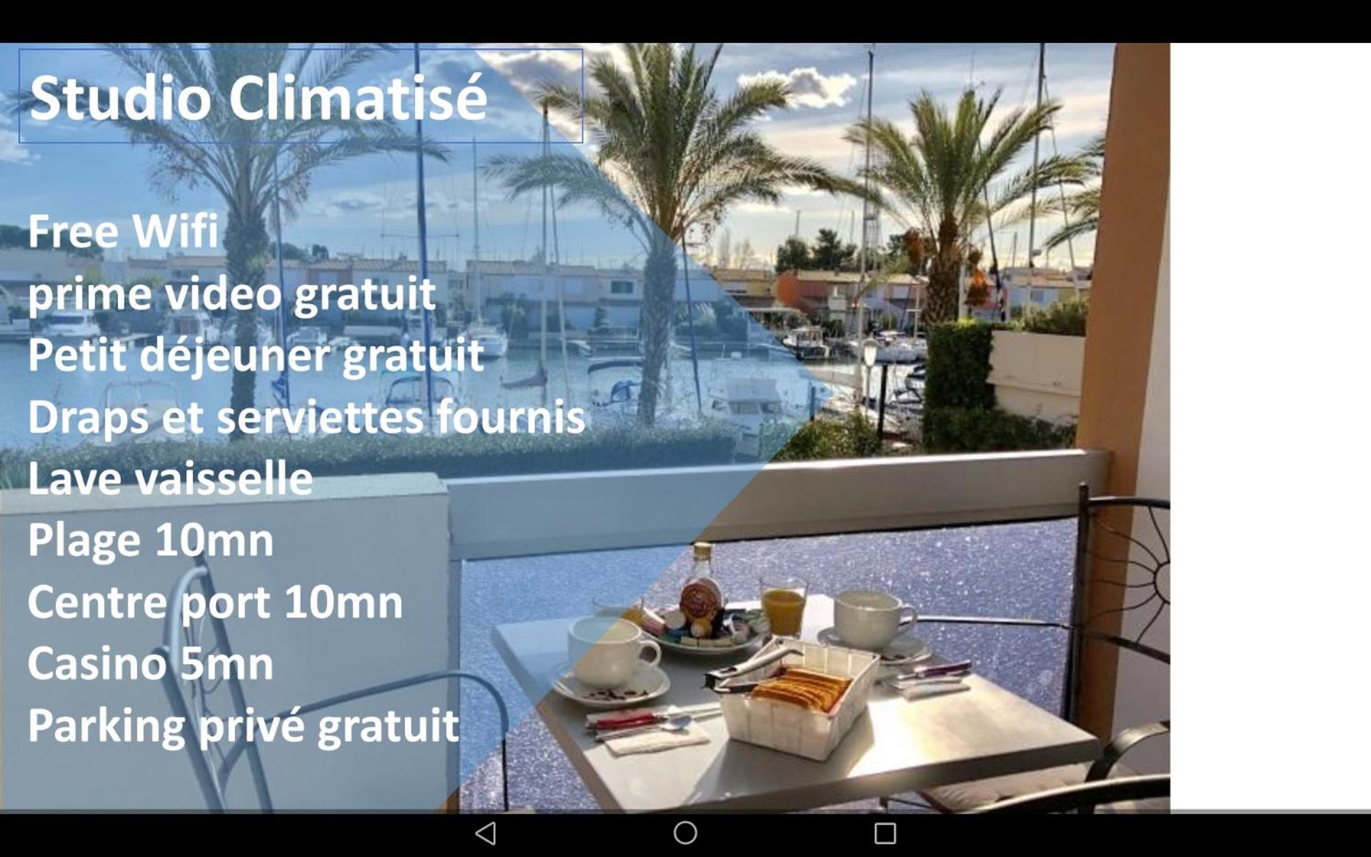 Cap Capistol Studio Le Cap D'Agde Vue Port Exterior photo